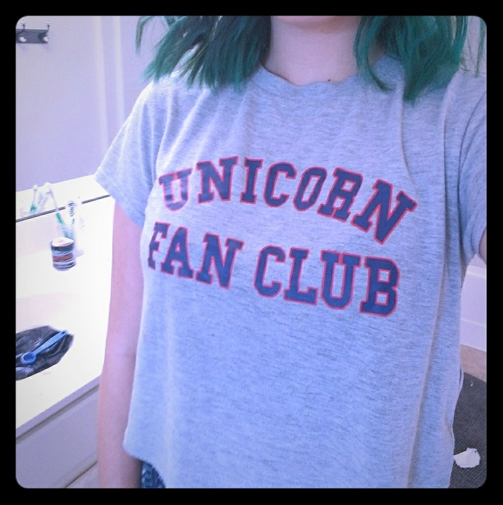 H&M unicorn fan club crop top